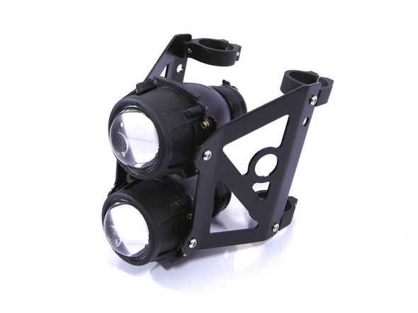 Dual Stacked Streetfighter Projector Black Motorbike Headlight Forks (size options available)