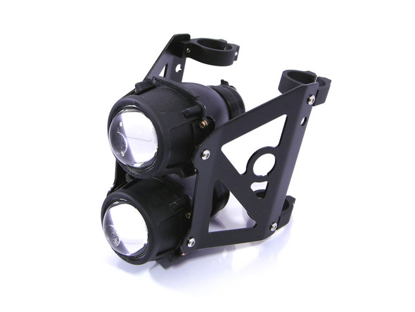 Dual Stacked Streetfighter Projector Black Motorbike Headlight Forks (size options available) Dual Stacked Streetfighter Projector Black Motorbike Headlight Forks (size options available)