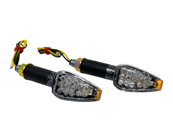 Carbon Look LED Indicators - Long Stem with Amber Tips