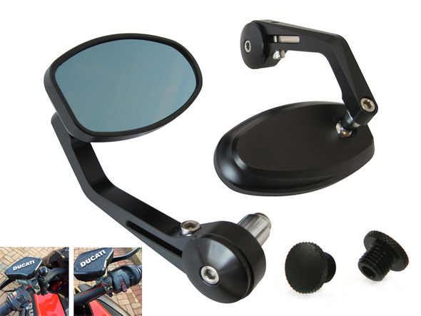 High Quality Billet Aluminium Yamaha Cafe Racer & Streetfighter Motorbike Bar End Mirrors with M10 Blanking Plugs