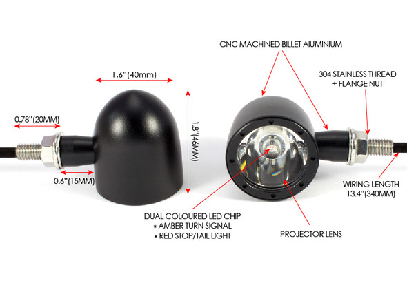 Black CNC Billet Ally Integrated LED Motorbike Stop Tail Lights and Indicators Black CNC Billet Ally Integrated LED Motorbike Stop Tail Lights and Indicators