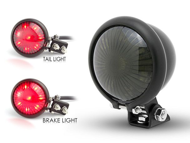 Matt Black LED Stop Taillight for Retro Vintage Project Custom Motorcycle Motorbike