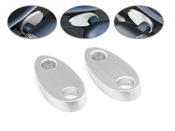 Rear Rail Block Off Indicator Turn Signal Adapter Plates for Harley Davidsons - Brushed Aluminium