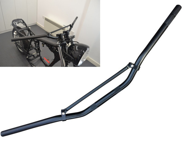 22mm 7/8" Black Braced Motorbike Handlebars for Trail / Motorcross / Streetfighters / Scramblers