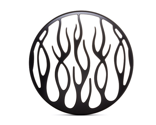 Motorcycle Headlight Cover 7" INCH Matt Black Flame Grill Insert Metal Protector