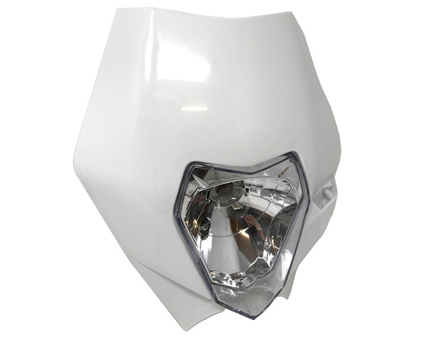 White Motorbike Headlight for Supermoto, Motocross, Streetfighter - Good Quality