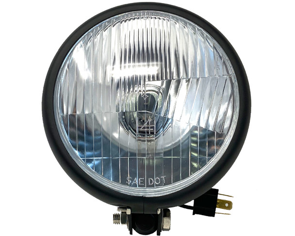 BLACK 5.75” Bates Style Classic Custom 12V 55W Motorbike Motorcycle Trike Headlight