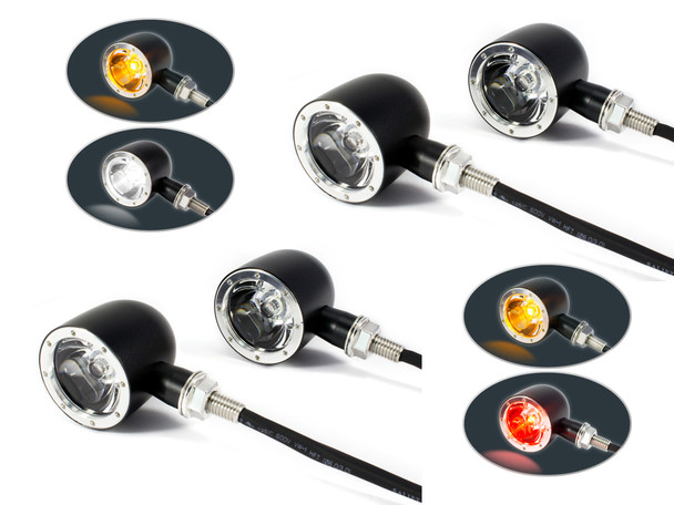 Set of 4 Integrated LED Motorbike Indicators with Driving Lights and Stop Tail Lights