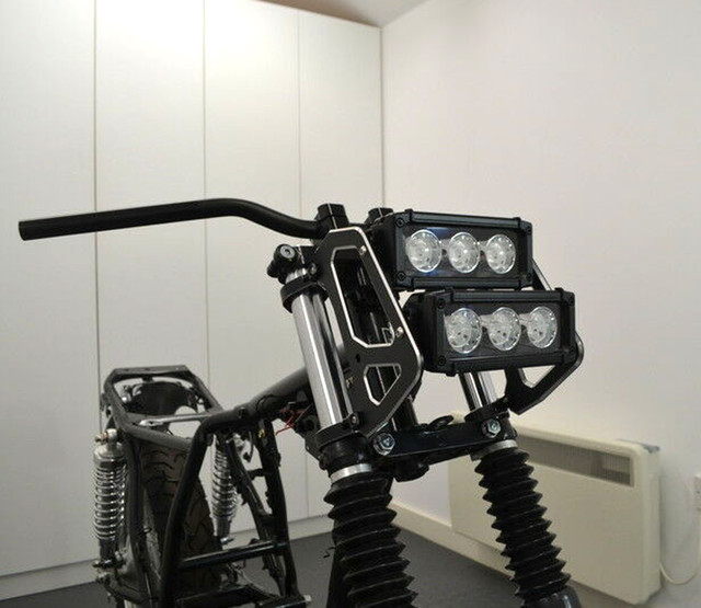 LED Light Bar Motorbike Headlight Dual Stacked For Streetfighter