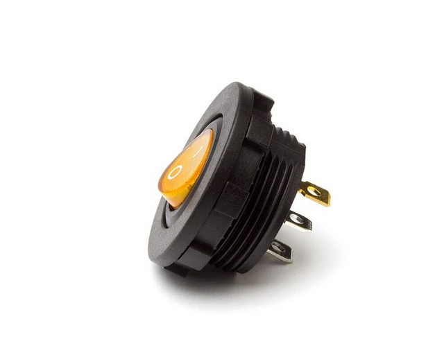 Car LED Dashboard Switch - Amber - 12V ON & OFF Button - Van Pick Up ...