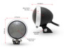 Matt Black LED Stop Taillight with Chrome Bezel for Retro Vintage Project Custom Motorcycle Motorbike