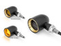 Black with Gold Bezel Mini LED Motorbike Indicators - CNC Aluminium - PAIR