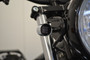 Chrome Mini LED Motorbike Indicators - CNC Aluminium with Black Bezel - PAIR