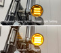 Chrome Mini LED Motorbike Indicators - CNC Aluminium with Black Bezel featuring Polished Inserts - PAIR