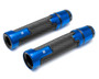 Blue Motorbike Hand Grips & Bar Ends for 22mm bars - Anodised Aluminium - High Quality
