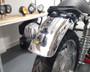 LED Stop & Tail Light With Prison Grill in Polished Aluminium for Retro Custom Project HOG