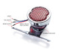 Retro LED Stop Tail Driving Light with Vintage Mesh Grill - Chrome