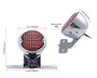 Retro LED Stop Tail Driving Light with Vintage Mesh Grill - Chrome