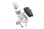 EVO footrest kit Silver/black. Honda/ BMW/ Triumph/ Voge models.