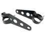 Pair of Black Streetfighter Retro Trike Motorcycle Motorbike 35 Watt Headlights with 32-40mm Brackets