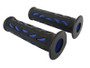 Black & Blue Soft Silicon / Rubber Motorcycle Motorbike Hand Grips 22mm 7/8 Universal