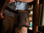 Black Waxed Canvas Leg Bag By Longride CUS4056WBLA