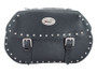 Black 38L Studded Leather Saddlebags By Longride HCL145A