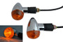 Pair of Universal Chrome Classic Style Bullet Style Retro Motorcycle Indicators