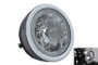 BLACK 6.5" 6 1/2" 12V 35W Project Retro Motorbike Trike Headlight with LED Halo Ring
