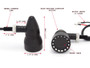 Matt Black Cone Shaped Aluminium Retro Vintage LED Indicators / Turn Signals with Smoked Lense