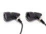 Matt Black Cone Shaped Aluminium Retro Vintage LED Indicators / Turn Signals with Smoked Lense