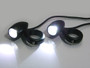 BLACK Aluminium Bullet Spot Fog Lights with Complete Wiring Kit & Fork Clamps