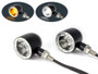 Black with polished Bezel CNC Billet Ally Integrated LED Motorbike Driving Lights DRL and Indicators