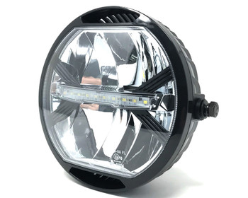 TUINCYN Halogeen Koplamp Lamp 4.5 Inch Chrome Retro Ronde Motor Wit Running Light Universele Motorfiets Zijgemonteerde LED DRL Mistlamp Voor Harley Chopper Bobber (Pack van 1