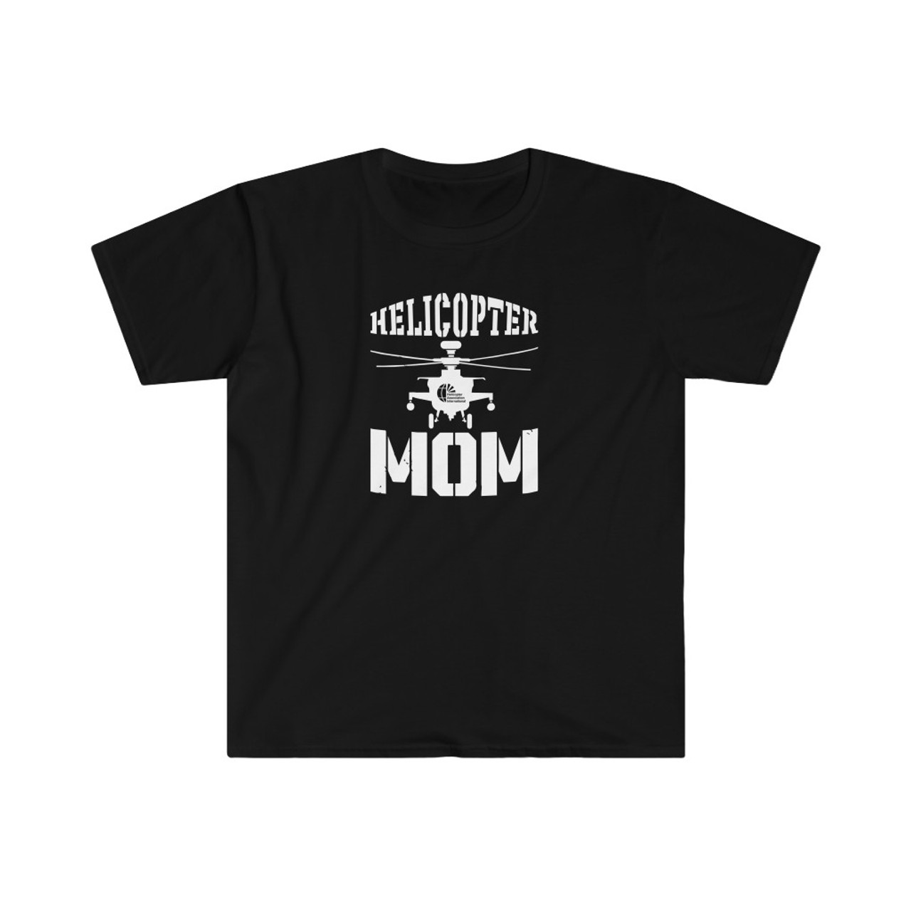 Unisex Black "Helicopter Mom" Softstyle T-Shirt
