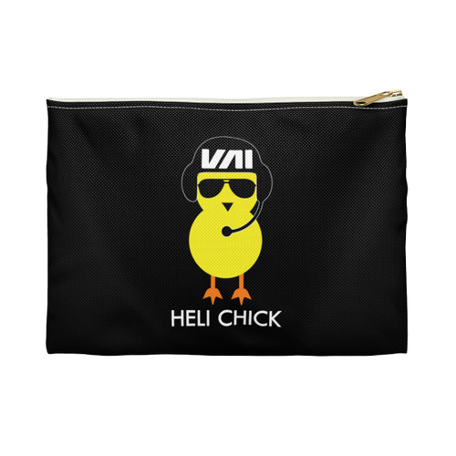 "VAI Pilot Chick" Black Zipper Cosmetic Pouch