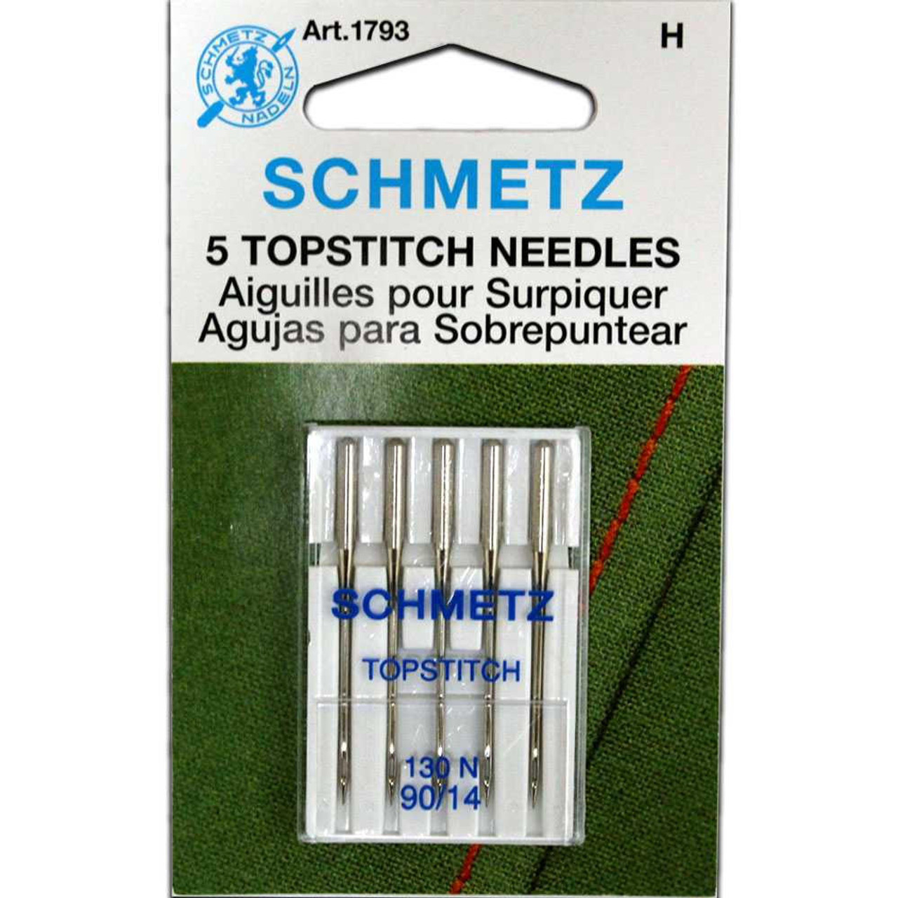 SCHMETZ ART 1715F - LEATHER SEWING MACHINE NEEDLES, SIZE 90/14---2 PACKS