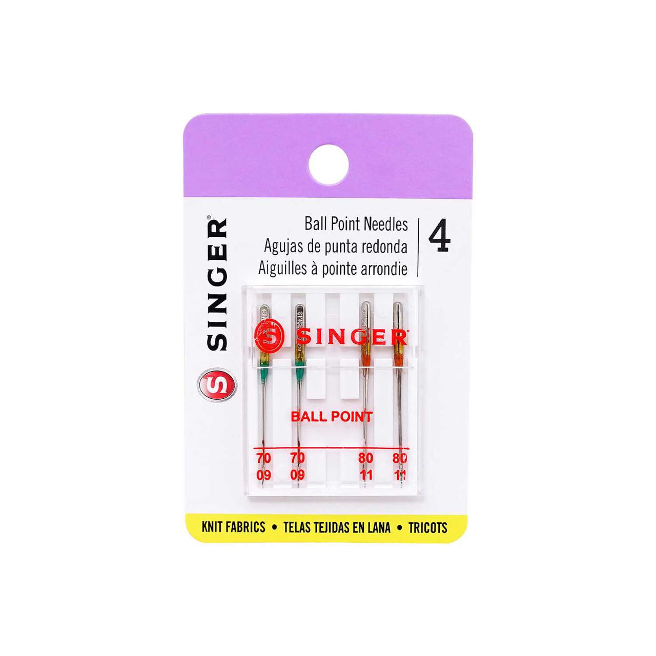 SINGER 4863 Universal Ball Point Machine Needles, Assorted Sizes, 5-Count