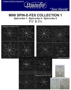 Sew Steady Westalee Mini Spin-e-fex Templates Set 1 - 3 pc set for Long Arm Models