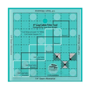 Creative Grids 4in Log Cabin Trim Tool Quilt Ruler