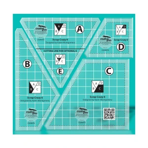 Creative Grids Scrap Crazy Finished 6" block Templates Quilt Ruler Set