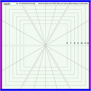 Sew Steady Westalee 12.5” Crosshair square 5 Point Ruler
