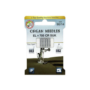 Organ ECO Needles EL x 705 Chromium SUK Size 90/14 - 5 Needles Per Pack