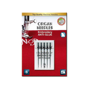 Organ ECO Needles Anti-Glue Size 75/11 - 5 Needles Per Pack