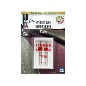 Organ ECO Needles Twin Size 80/12 - 3mm - 2 Needles Per Pack