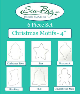 Sew Biz Christmas Motif Template - 6-Piece Set