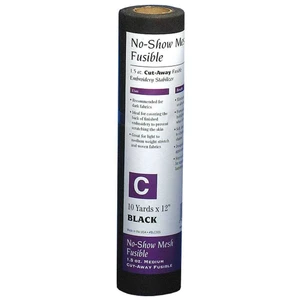 Baby Lock BLC305 No Show Fusible Mesh 12"x10yd 1.5oz Black Stabilizer