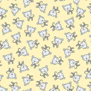 Benartex Fabric - Baby Tiger Flannel Yellow