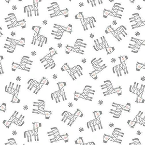 Benartex Fabric - Baby Zebra Flannel White