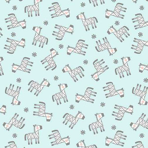 Benartex Fabric - Baby Zebra Flannel Turquoise